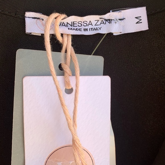 Vanessa Zani Long Sleeve Tie Neck Dress Sz Medium Buttons Hidden zipper … - Picture 7 of 11